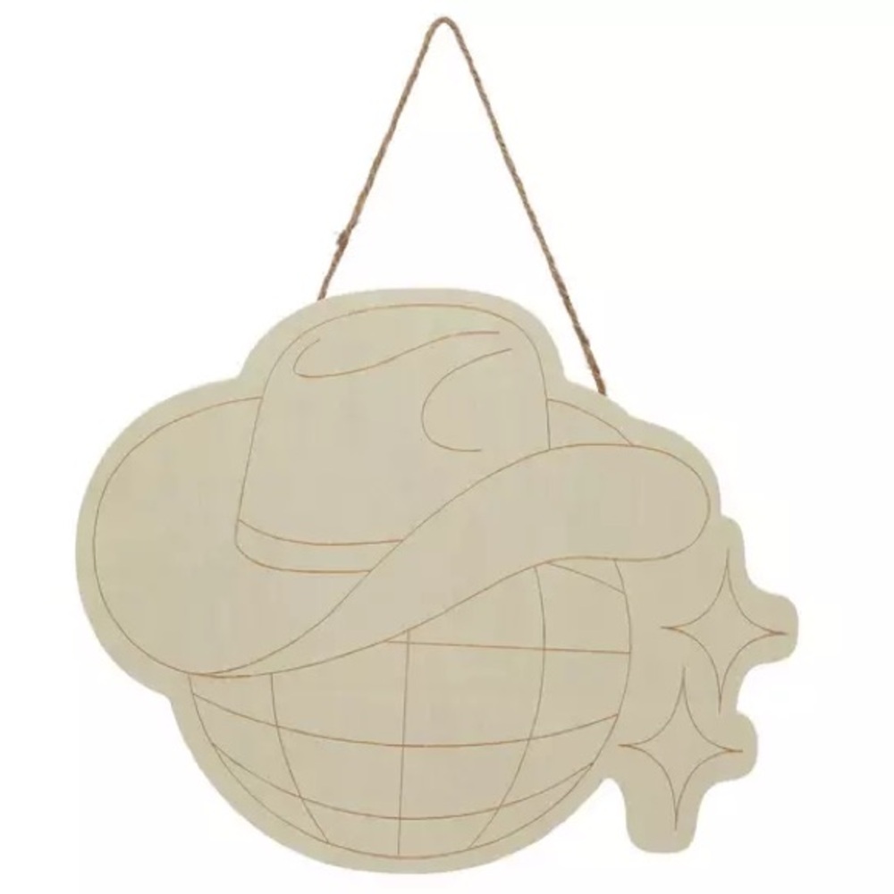 Country Disco Ball Wood Wall Decor  16.54" H x 20.08" W x 0.39" D